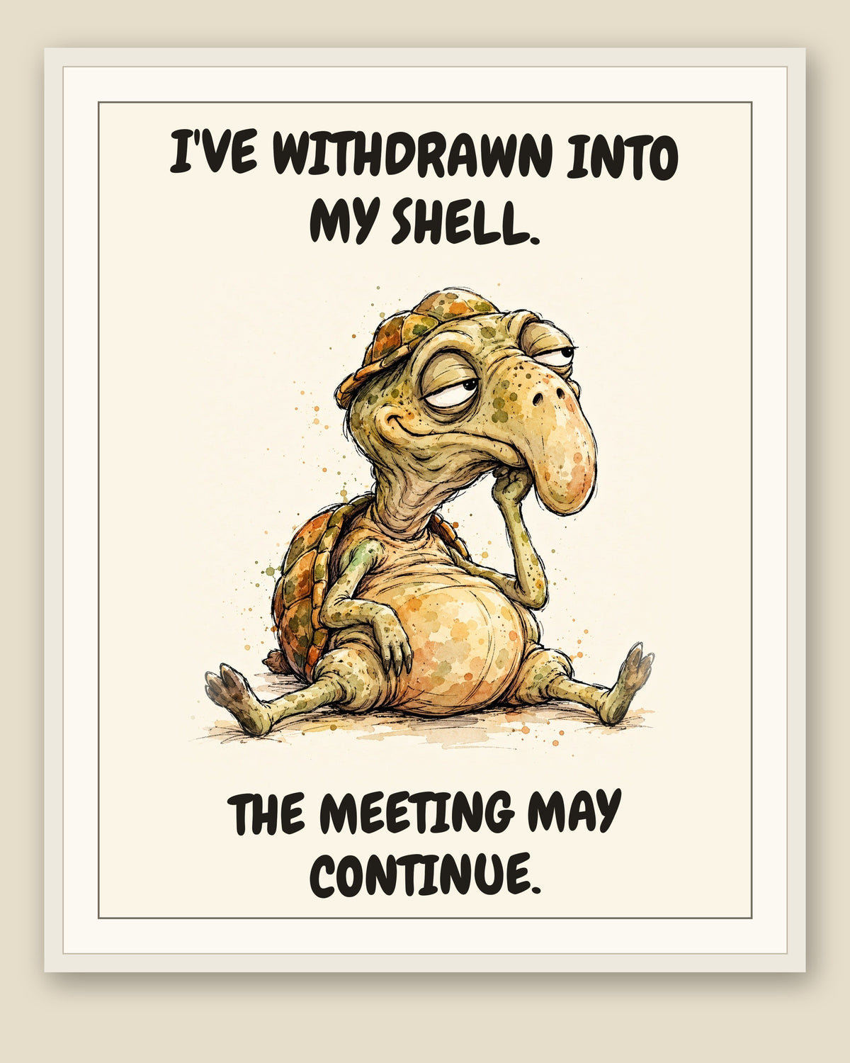 The same print shown framed with a cream mat — frame for display only, not included