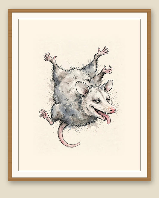 The same wordless print shown framed with a cream mat — frame for display only, not included