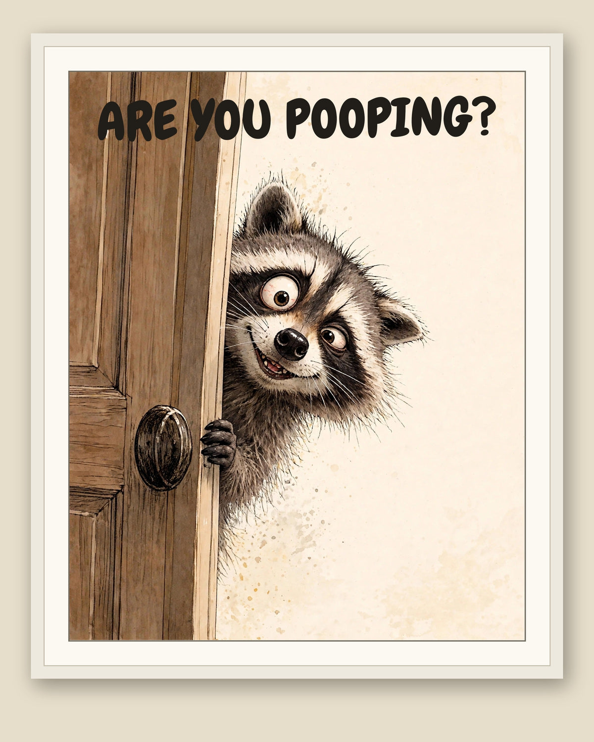 The same print shown framed with a cream mat — frame for display only, not included