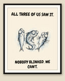 The same print shown framed with a cream mat — frame for display only, not included