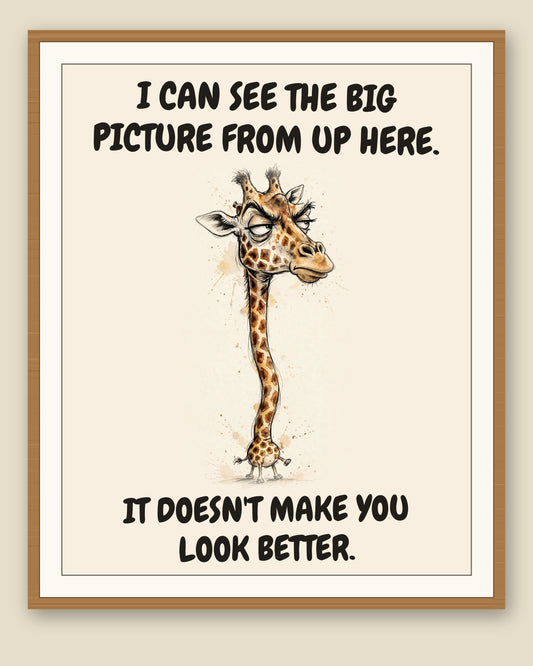The same print shown framed with a cream mat — frame for display only, not included