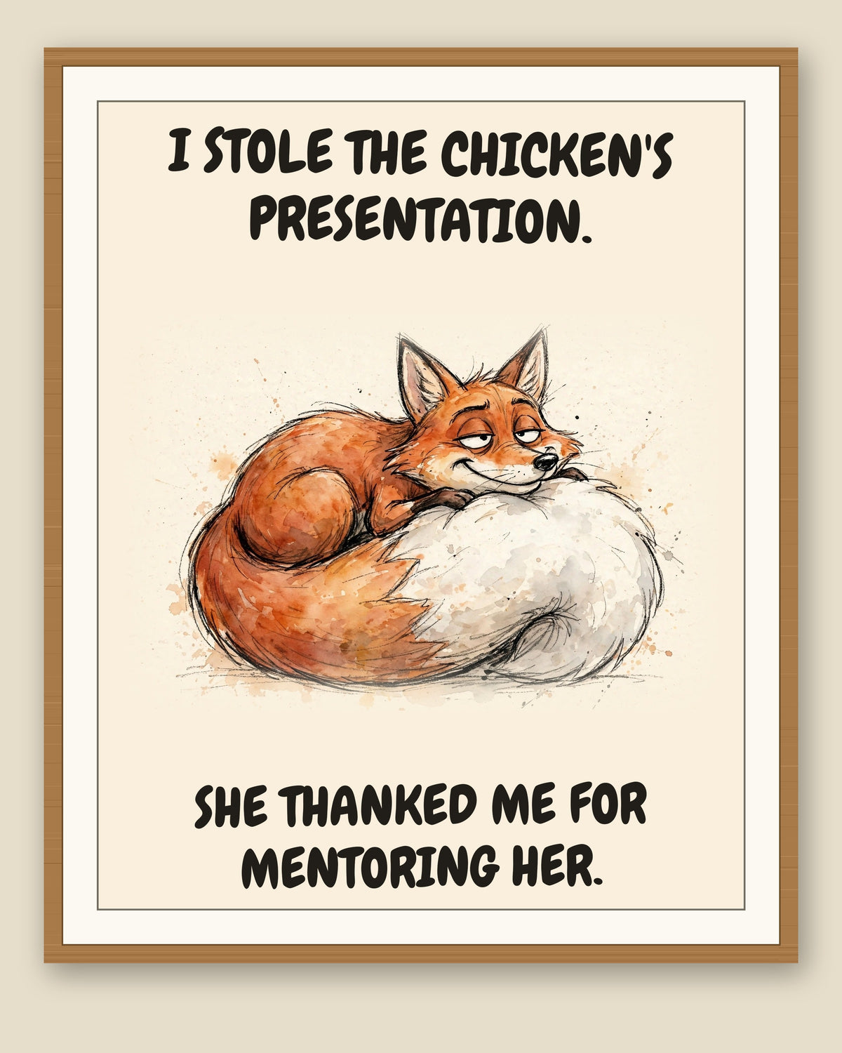 The same print shown framed with a cream mat — frame for display only, not included