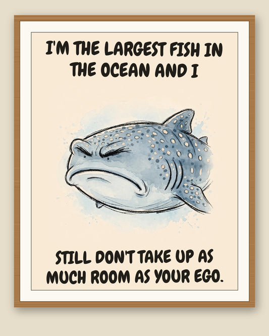 The same print shown framed with a cream mat — frame for display only, not included