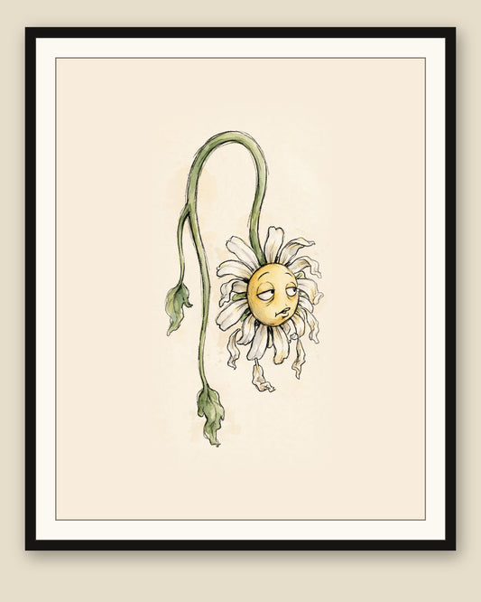 The same wordless print shown framed with a cream mat — frame for display only, not included