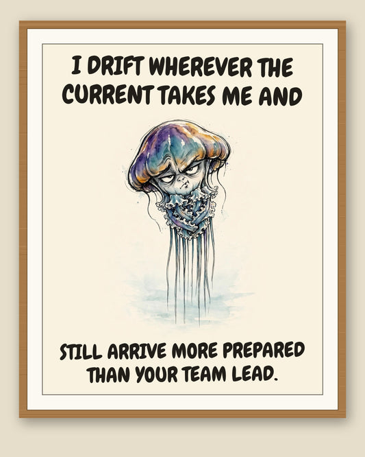 The same print shown framed with a cream mat — frame for display only, not included
