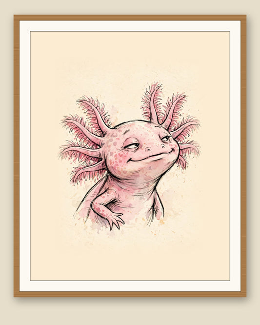 The same wordless print shown framed with a cream mat — frame for display only, not included