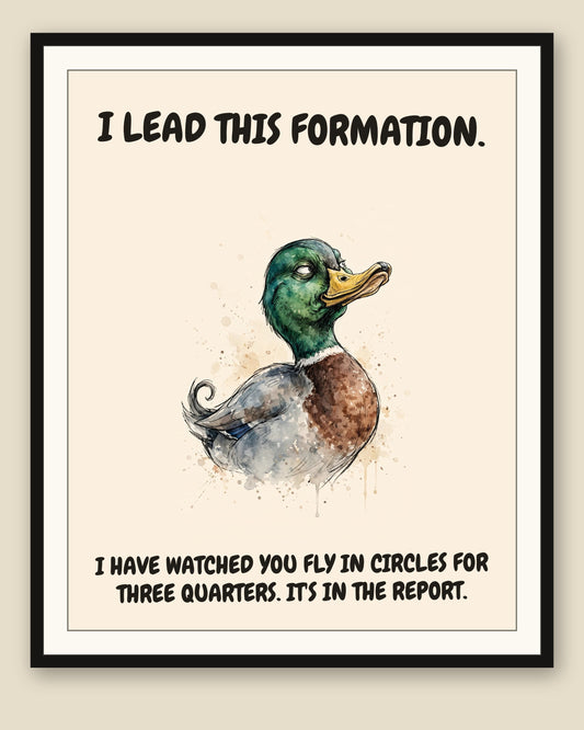 The same print shown framed with a cream mat — frame for display only, not included