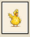 The same wordless print shown framed with a cream mat — frame for display only, not included