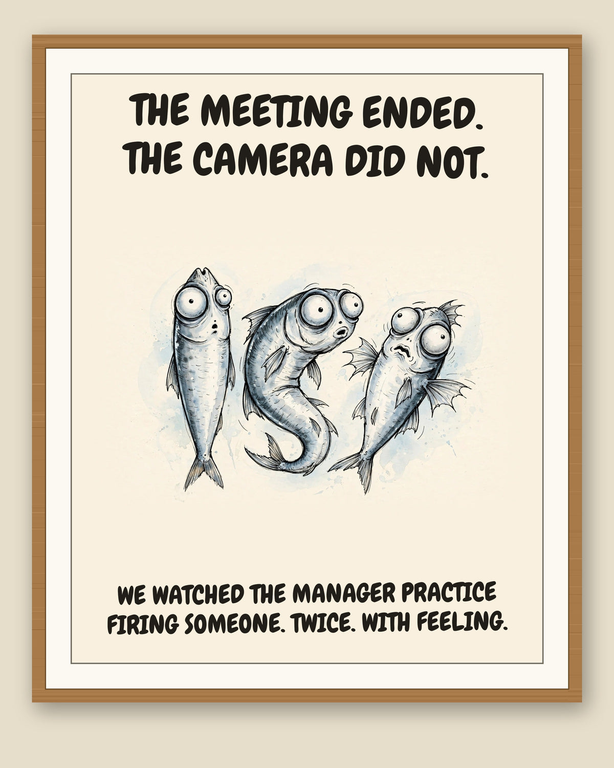 The same print shown framed with a cream mat — frame for display only, not included