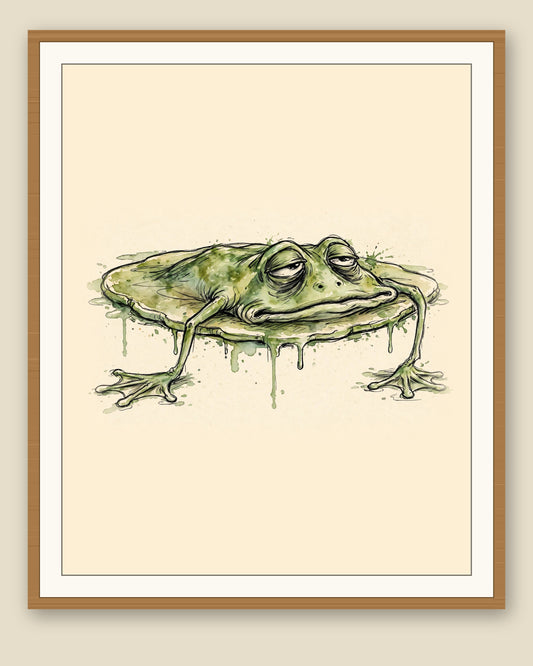 The same wordless print shown framed with a cream mat — frame for display only, not included