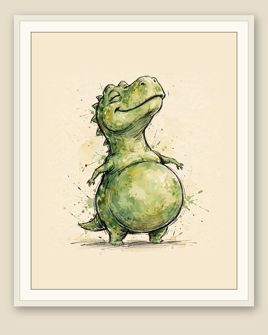 The same wordless print shown framed with a cream mat — frame for display only, not included
