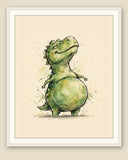 The same wordless print shown framed with a cream mat — frame for display only, not included