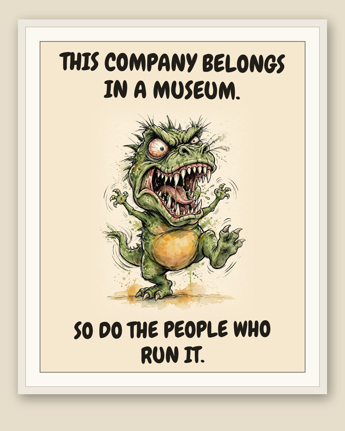The same print shown framed with a cream mat — frame for display only, not included