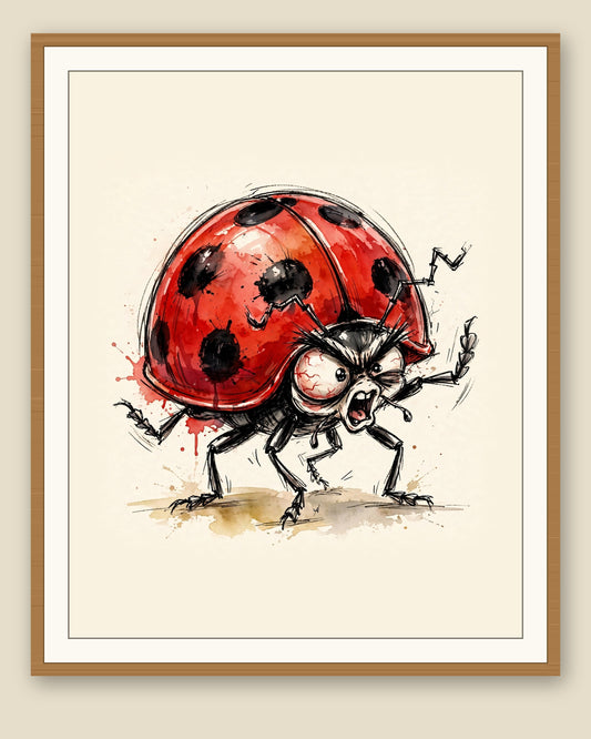 The same wordless print shown framed with a cream mat — frame for display only, not included