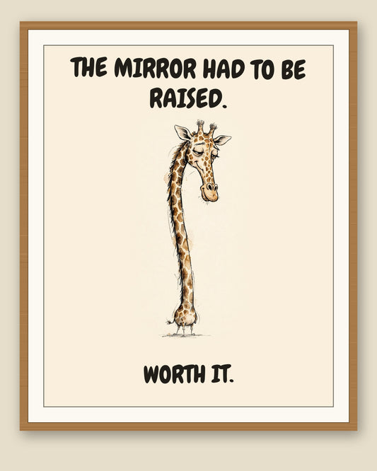 The same print shown framed with a cream mat — frame for display only, not included