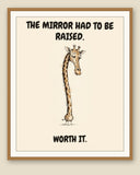 The same print shown framed with a cream mat — frame for display only, not included