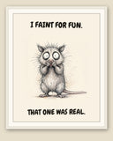 The same print shown framed with a cream mat — frame for display only, not included