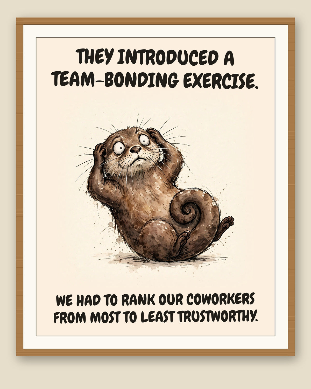 The same print shown framed with a cream mat — frame for display only, not included