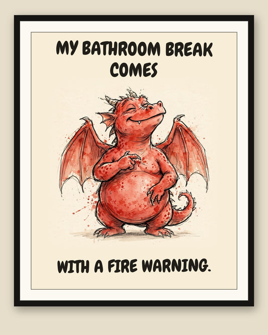 The same print shown framed with a cream mat — frame for display only, not included