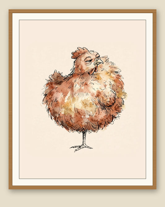 The same wordless print shown framed with a cream mat — frame for display only, not included