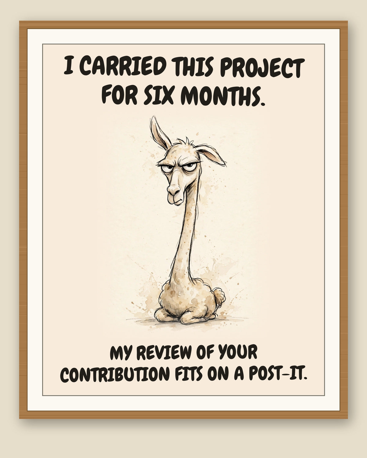 The same print shown framed with a cream mat — frame for display only, not included