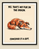 The same print shown framed with a cream mat — frame for display only, not included