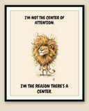 Framed display mockup — frame not included. Leo Lion zodiac art print.