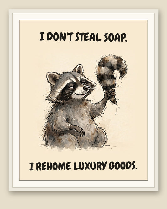 The same print shown framed with a cream mat — frame for display only, not included