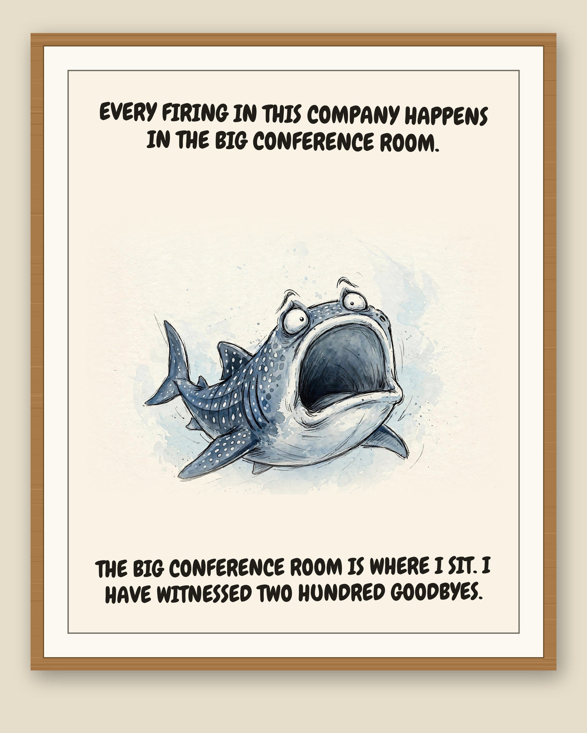 The same print shown framed with a cream mat — frame for display only, not included