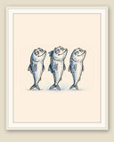 The same wordless print shown framed with a cream mat — frame for display only, not included