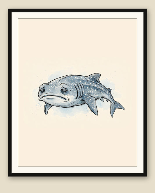 The same wordless print shown framed with a cream mat — frame for display only, not included