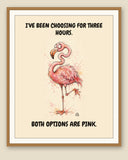 Framed display mockup — frame not included. Libra Flamingo zodiac art print.