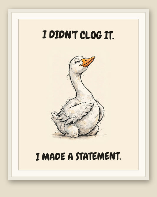 The same print shown framed with a cream mat — frame for display only, not included
