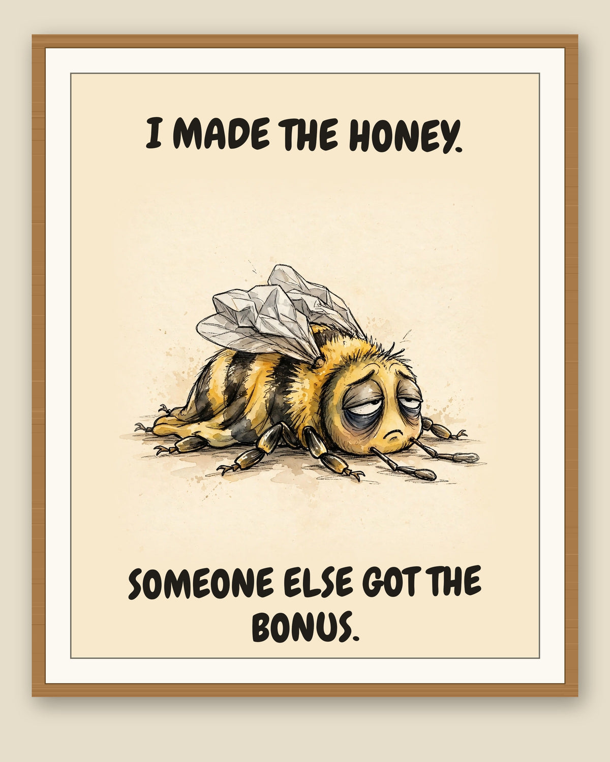 The same print shown framed with a cream mat — frame for display only, not included