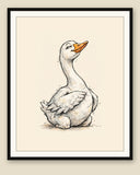 The same wordless print shown framed with a cream mat — frame for display only, not included