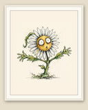 The same wordless print shown framed with a cream mat — frame for display only, not included