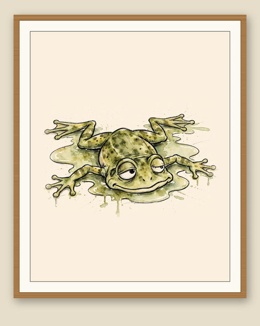 The same wordless print shown framed with a cream mat — frame for display only, not included