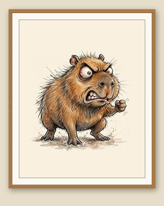 The same wordless print shown framed with a cream mat — frame for display only, not included