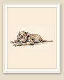 The same wordless print shown framed with a cream mat — frame for display only, not included