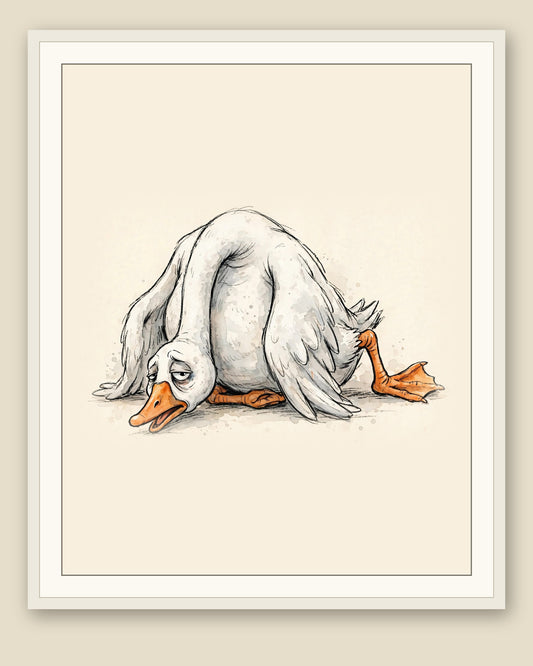 The same wordless print shown framed with a cream mat — frame for display only, not included