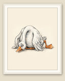 The same wordless print shown framed with a cream mat — frame for display only, not included