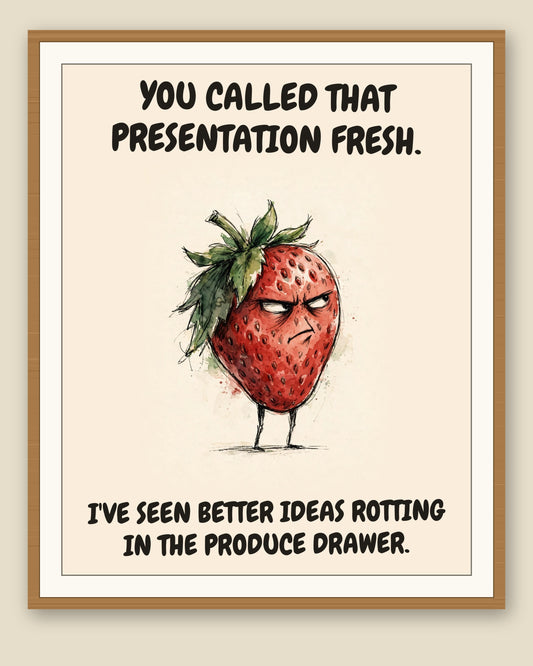 The same print shown framed with a cream mat — frame for display only, not included