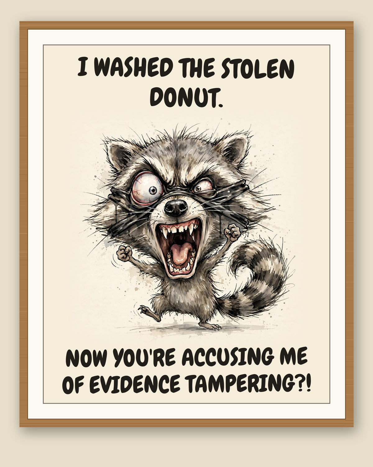 The same print shown framed with a cream mat — frame for display only, not included