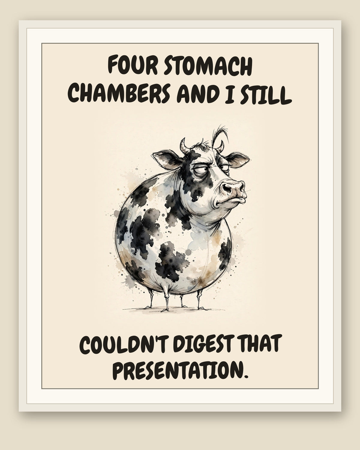 The same print shown framed with a cream mat — frame for display only, not included