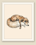 The same wordless print shown framed with a cream mat — frame for display only, not included