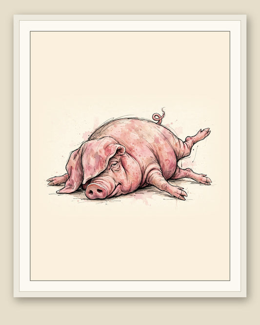 The same wordless print shown framed with a cream mat — frame for display only, not included