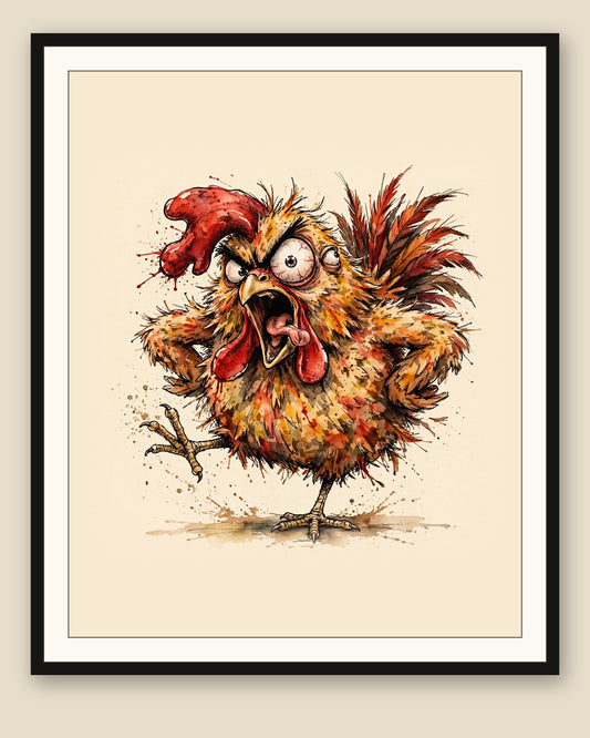 The same wordless print shown framed with a cream mat — frame for display only, not included