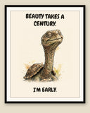 The same print shown framed with a cream mat — frame for display only, not included