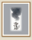 The same wordless print shown framed with a cream mat — frame for display only, not included
