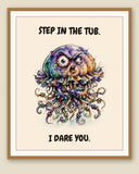 The same print shown framed with a cream mat — frame for display only, not included